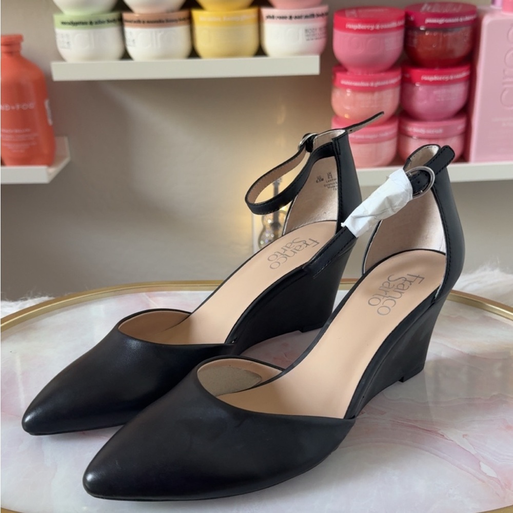 Frank Sarto Elegant Black Wedge Shoes
